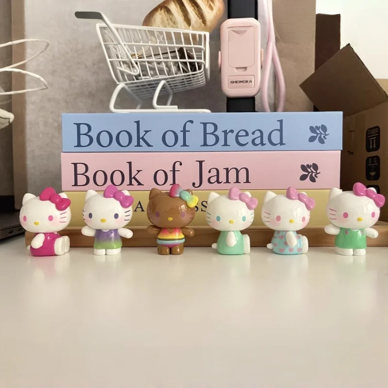 

New Top Toy Hellokitty Summer Rainbow Candy Series Blind Box Cute Adorable Mini Figurines Decorative Items Collectible Toy Gift