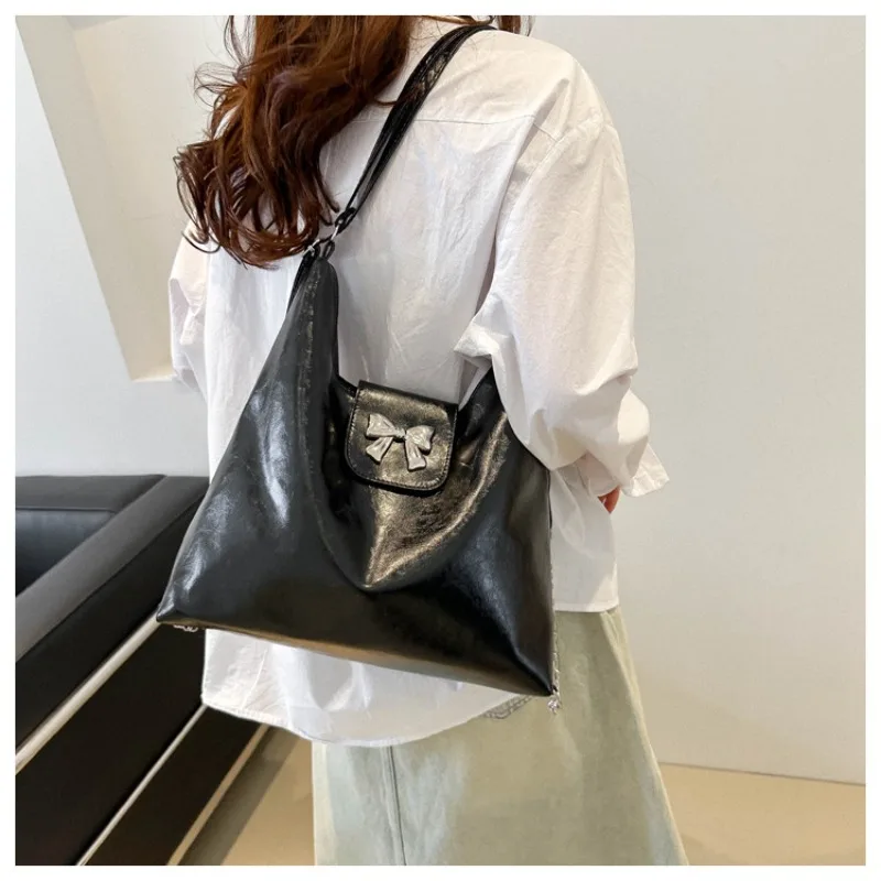 Cross Border Popular Women's Shoulder Bag Bow High-end Feel Texture Goddess Popular Commuting Crossbody Shoulder Bag