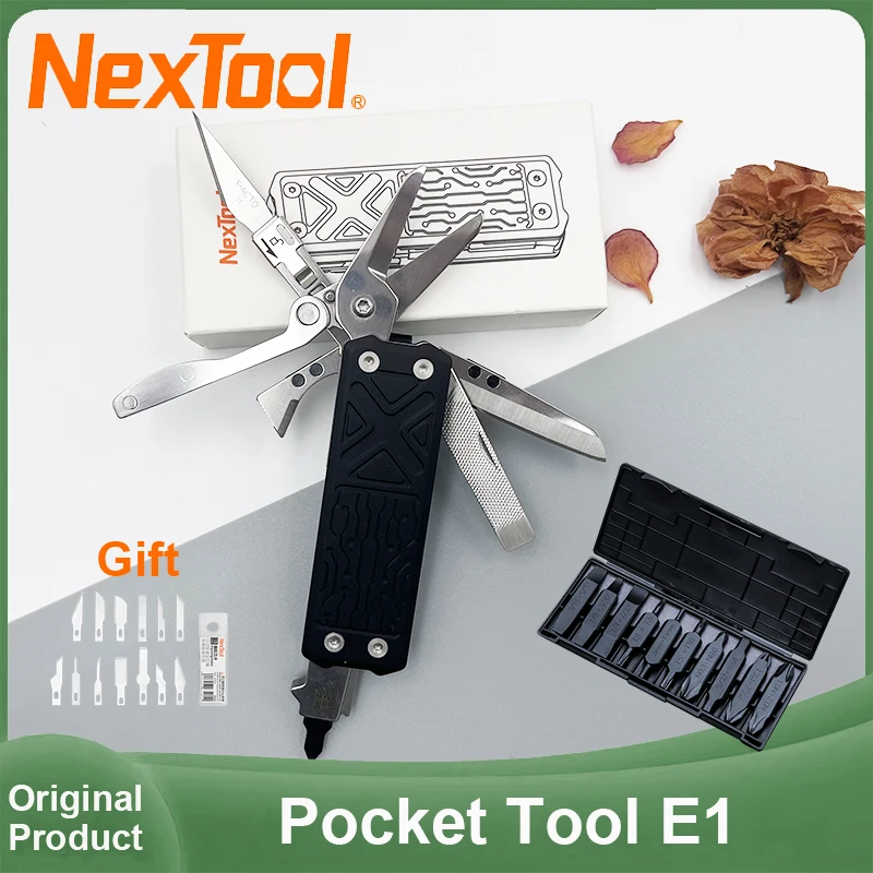 NexTool Карманный инструмент E1 Многофункциональный инструмент EDC 10 в 1 со сменным гравировальным лезвием Складные ножницы Скребок Мини-инструменты для ремонта EDC