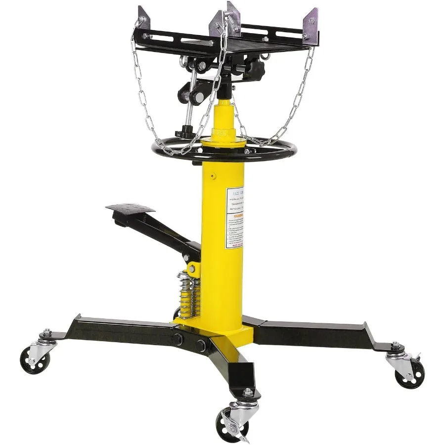 

1322 LBS Transmission Jack Lift with Anti-Slip Rubber Pad, 2 Stage Adjustable Telescoping Hydraulic Transmission Jack, High Lift
