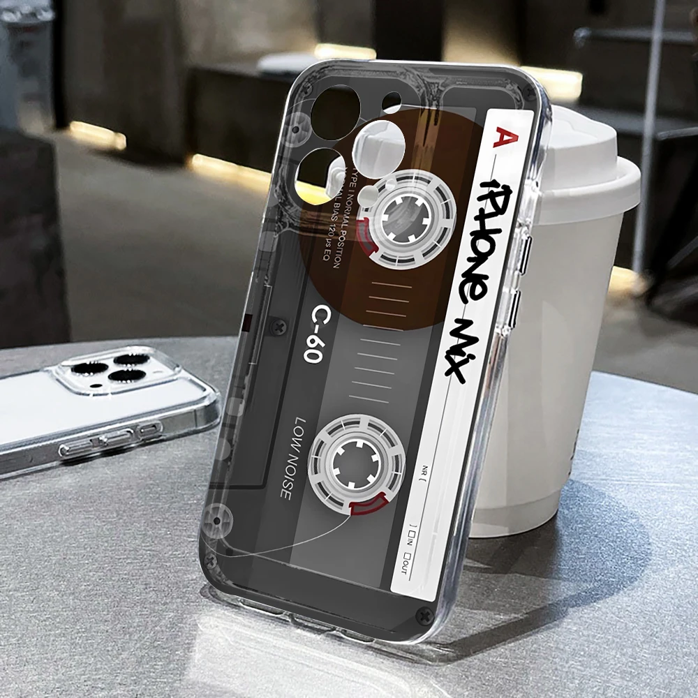 Retro Klare Handyhülle für Xiaomi Redmi Note 14 13 12 11 10 Pro Plus 4G 5G Redmi 13C Transparente TPU Kassetten-Kunst-Cover – Detail 12