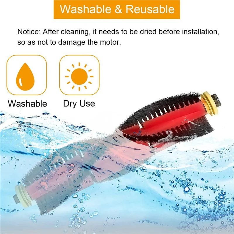 

B84B-2 Set Main Brush Replacement For Roborock S6 Maxv, S6, S6 Pure, E5, E4, S4 Max, S4, S5 Max, S5, E35, E2