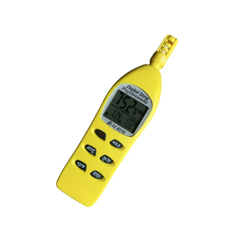 Digital Temperature and Humidity Meter Nodal Dew Point Wet Bulb Temperature Meter with External Temperature Probe Stick AZ8716