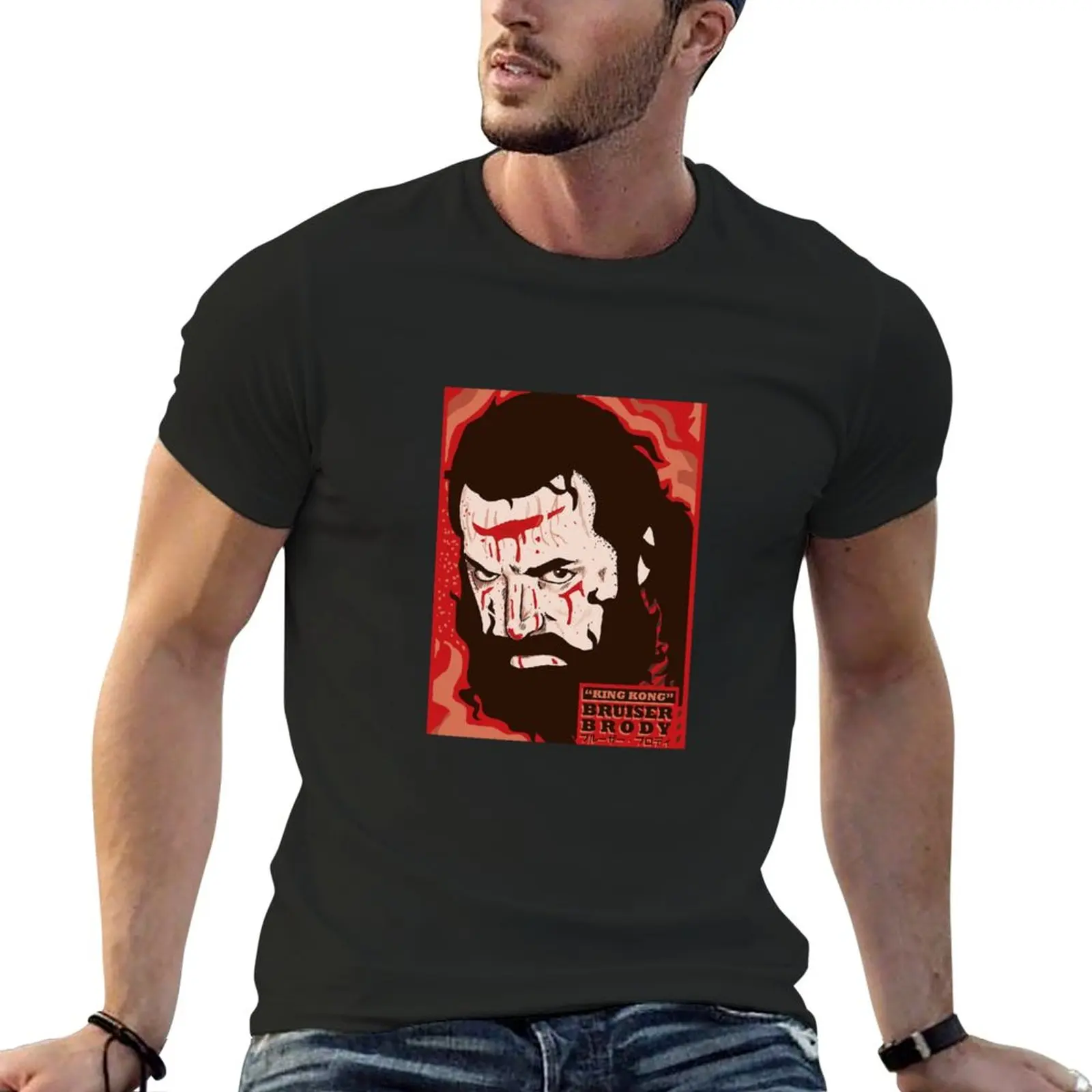 

BRUISER BRODY art print design wrestling hardcore icon legend T-Shirt shirts graphic tees tops oversized t shirts for men