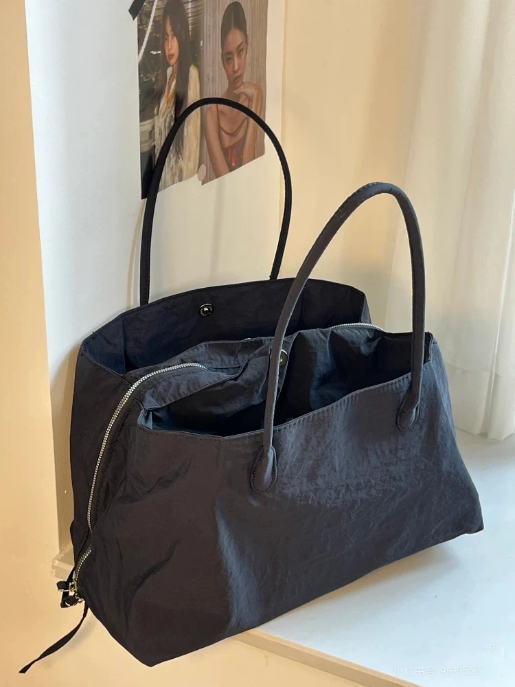 

Brand Lightweight Travel Nylon Tote Bag Design, Color-blocked Tote Bag, Multi-compartment Large Capacity Shoulder Bag