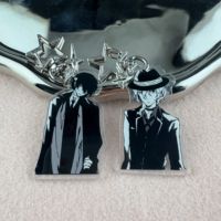 Anime BSD Dazai Osamu and Chuuay Acrylic Keychain Bungou Stray Dogs Soukoku Inspiration Key Ring Cosplay Accessories
