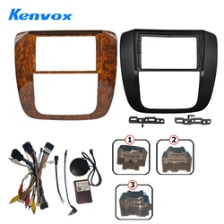 Kenvox 2Din Car Frame Audio Fitting Adaptor Dash Trim Kits Facia Panel 9 inch For GMC Yukon Chevrolet Tahoe Suburban Radio