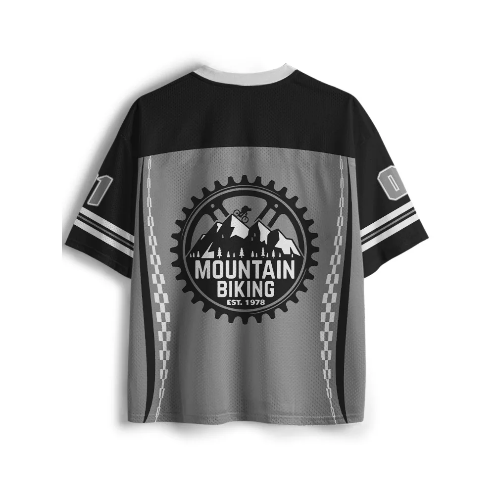 Bicycle Riding Suit, Fashionable V-neck Short Sleeved T-shirt, Daily Downhill Cycling Mesh Jersey, Mountain Bike Riding T-shirt