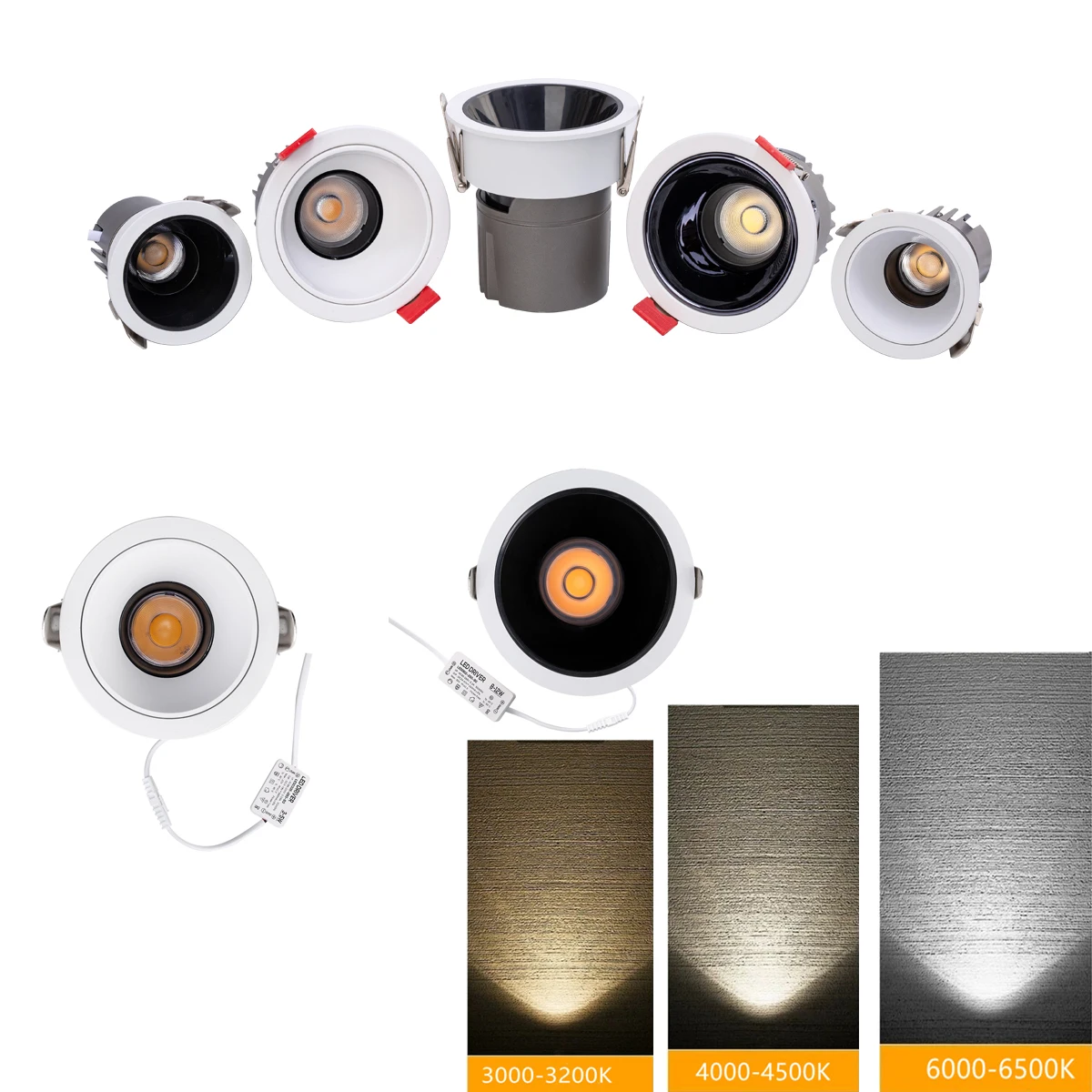 

Dimmable Recessed Spotlight LED Eyeball COB Downlight 5W 10W Anti-glare Ceiling Spot Light Angle Adjustable Downlight 110V 220V