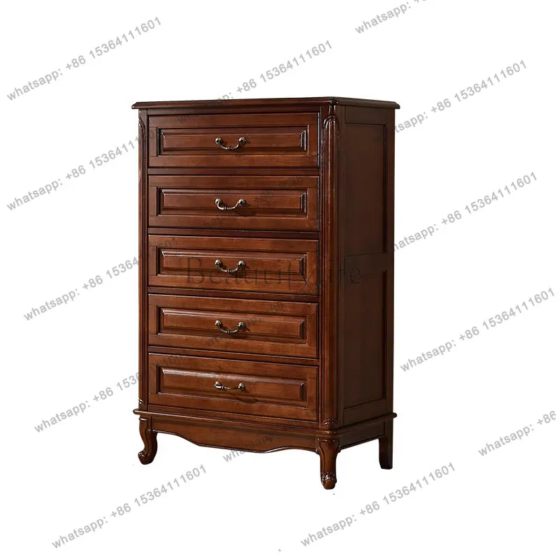 American all-solid wood bucket cabinet, living room, bedroom three four five bucket storage, rural retro storage cabinet