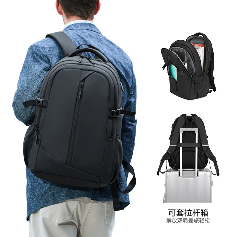 Large Capacity Laptop Backpack Men Waterproof Business Travel Carry-on Flight Bag Casual Commuter Work School Outdoor Rucksack