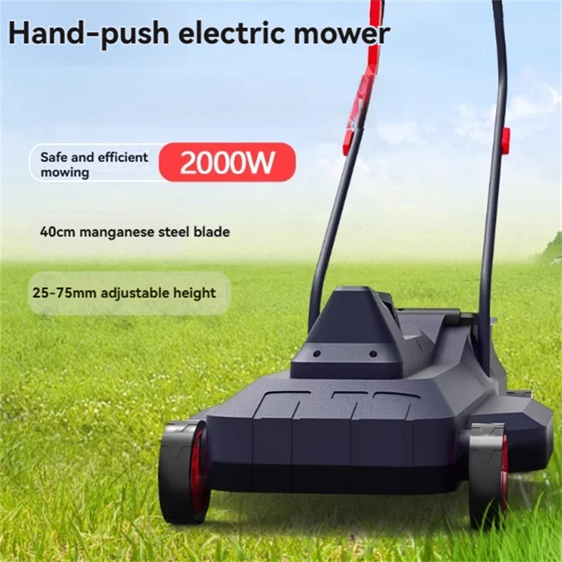 

High Power Garden Courtyard Hand-Pushed Electric Lawn Mower 40CM Cutting Width Weeding Machine Lawn Trimmer Grass Cutter
