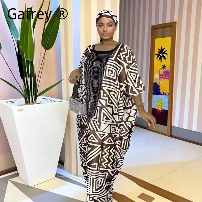 

Hot Sale Plus Size African Patchwork Abaya Women Rhinestone Spliced Print Kaftan Loose Muslim Dress Maxi Robe Eid Wedding Gown