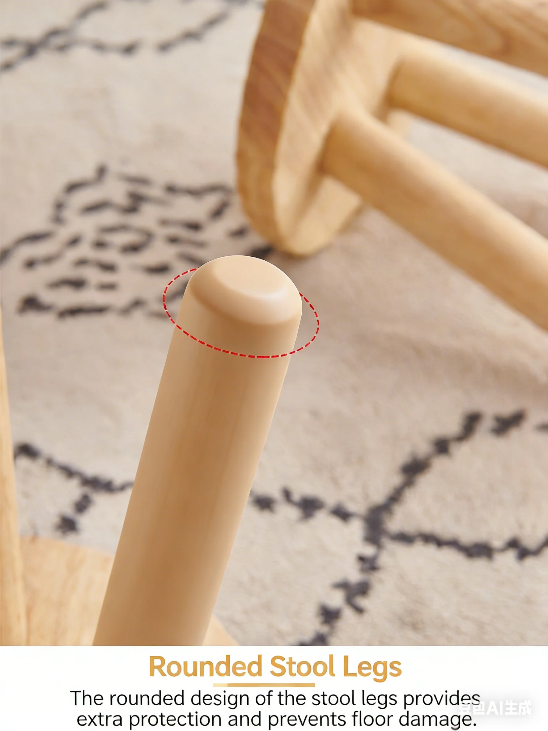 A solid wood low stool, a home-use cookie-shaped round stool, suitable for the living room