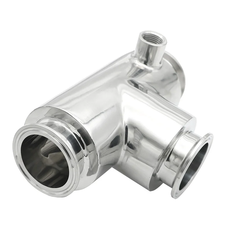 Sanitary  SS316L Clamped Heating Tee Stainless Steel304 Insulated Jacketed Tee for Chocolate