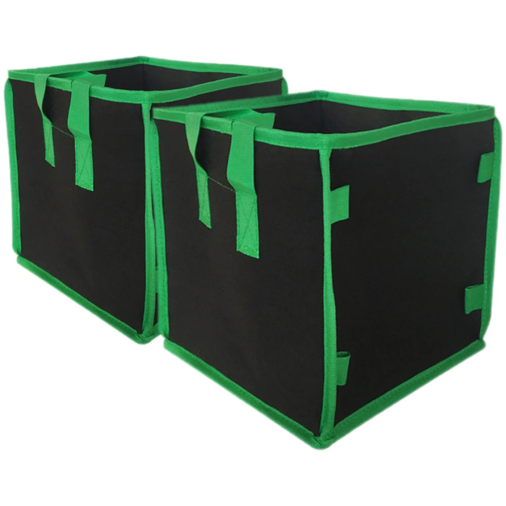 

2Pcs Felt Planting Bags Breathable Plant Growing Pouches Portable Garden Nursery Bags for Vegetables Flowers Succulents Indoor