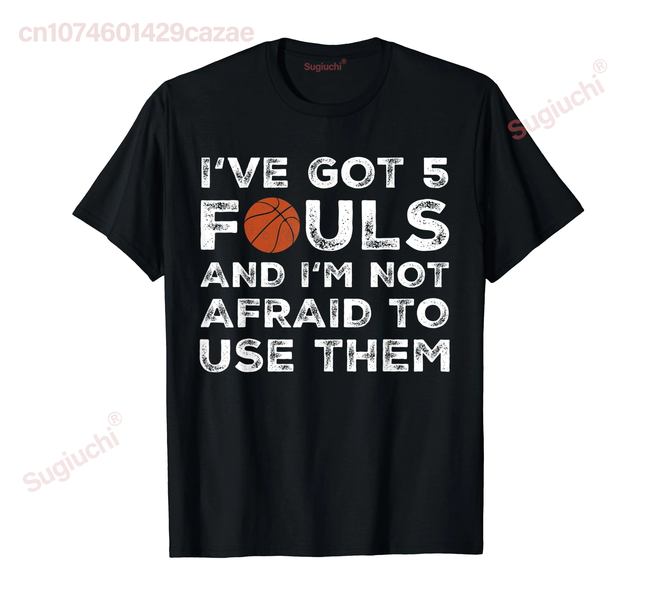 100% Cotton Funny Basketball Player Hoops 5 Fouls T-Shirt MEN WOMEN UNISEX T Shirts Size S-6XL