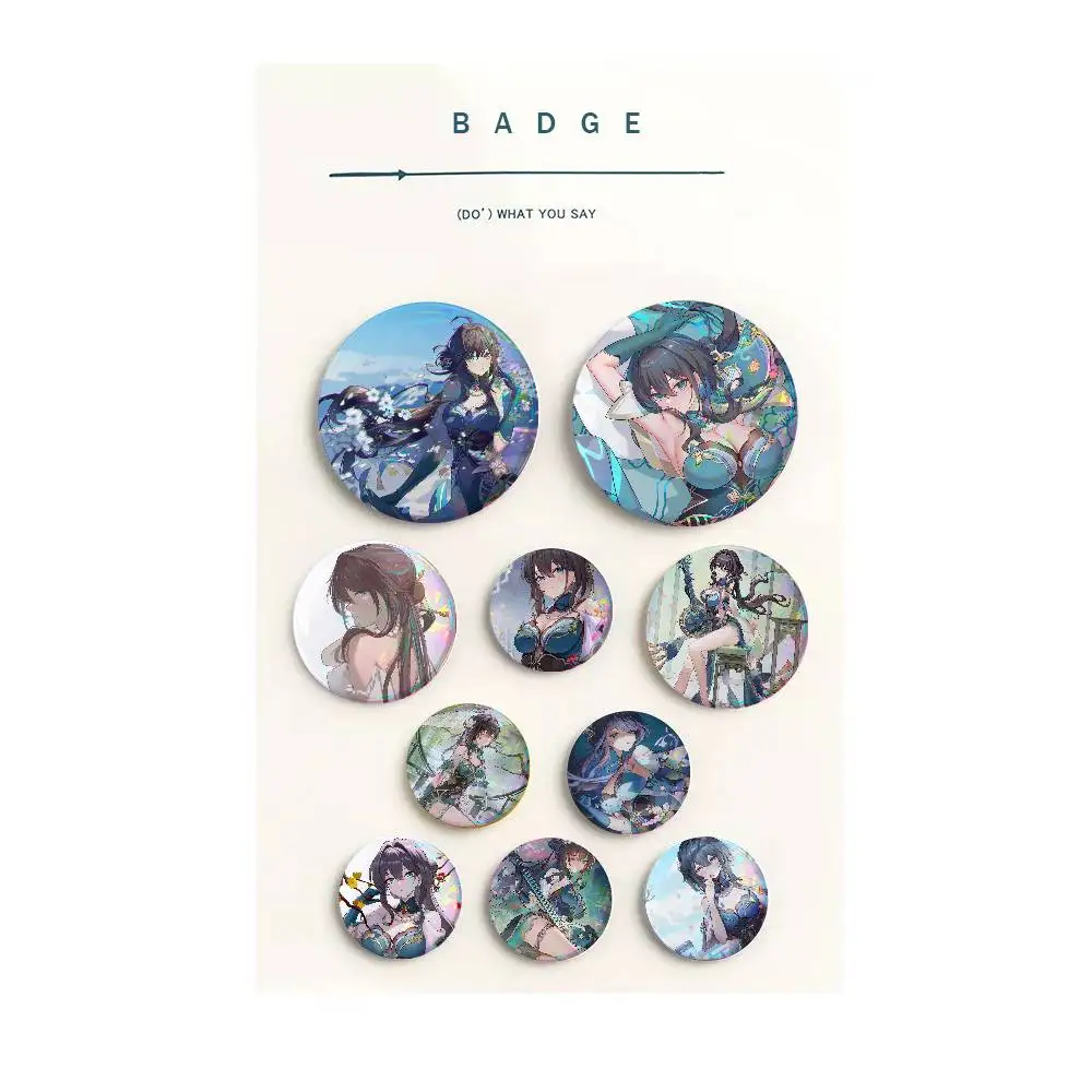 r-uanmei Creative Round Button Pins Badge Set Cartoon Anime Movie Music Pattern Brooches for Bags Jackets