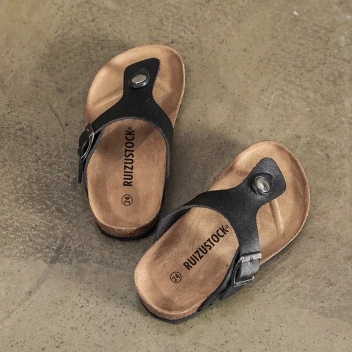 Children Shoes Boys Slippers Summer New Cork Flip-flops Girls Outdoor Beach Sandals Soft Sole Anti-Slip Kids Casual Slippers