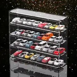 2-6 Tier Acrylic Car Model Display Cabinet Transparent Dustproof Wind Turbine Display Box ,Toy Storage Box,for 1/64 Car Model