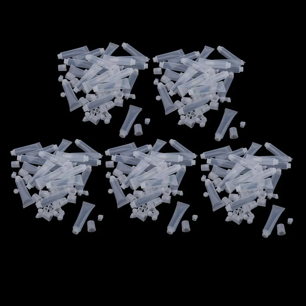 100개 8g 빈 립글로스 DIY 스퀴즈 튜브 립 스테인 틴트 용기 병