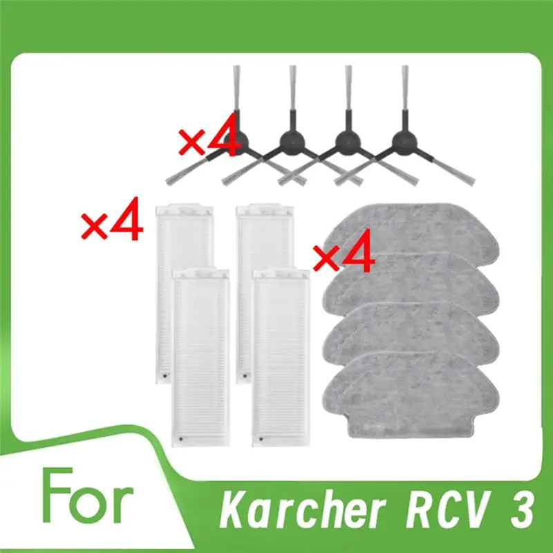 12 Pcs For Karcher RCV 3 Vacuum Cleaner Accessories Side Brush Mop Filter Ultra Durable Accessories