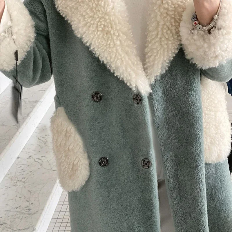 Woolen Coat Women Winter Jacket 2024 New Fashion Solid Mid Long Coats Warm Wool Coat Ladies Outerwear Overcoat Female Tops