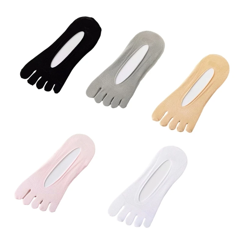 

Женские носки с открытым носком, противоскользящие носки с пятью пальцами, для кроссовок-лодочек, 15UB