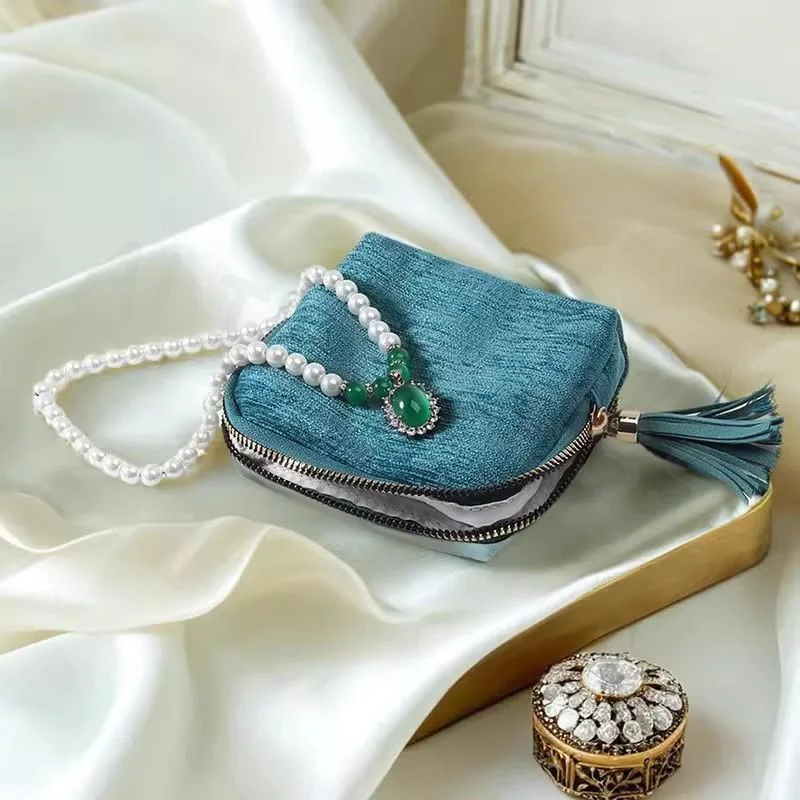 

5-Layer Storage Bag Velvet Jewelry Pouch Bags For Watch Bracelet Rings Earring Portable Travel Jewelry Case