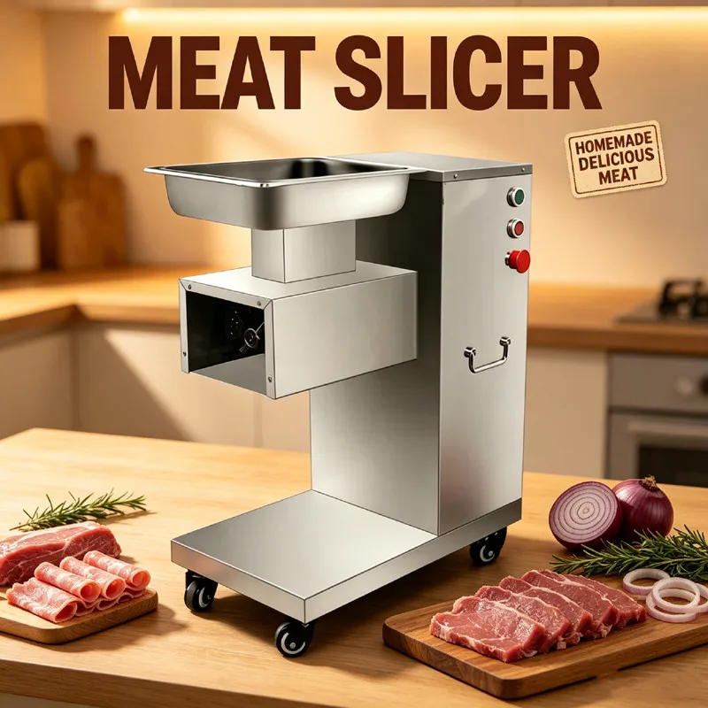Commercial Meat Slicing Machine Vertical-type Meat Slicer Electric Meat Cutting Machine 550W Large Power Meat Mincer