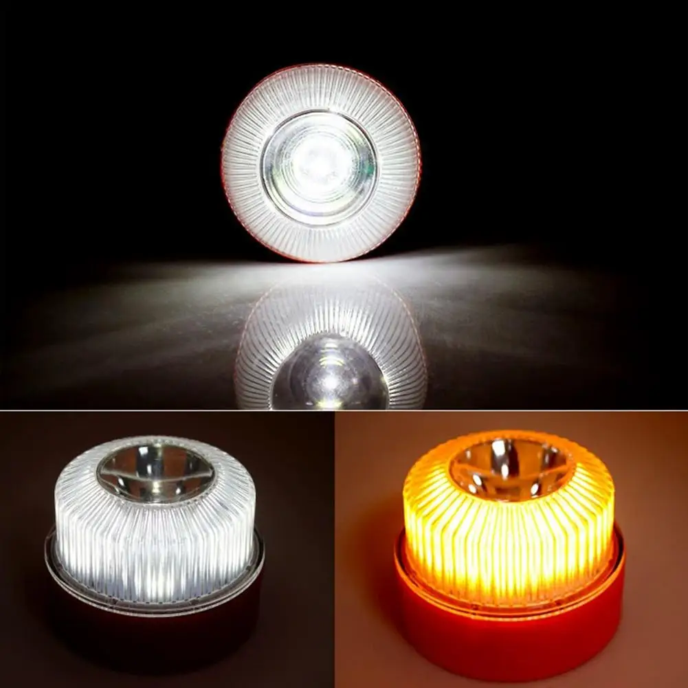 V16 Flashing Light LED White Emergency Light Magnetic Induction Strobe Flashing Warning Light Safety Accessory Car Warning Light
