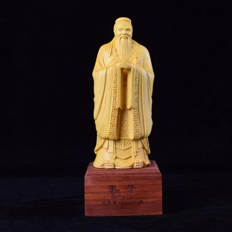 

Boxwood Carving Ornaments Confucian Confucius Home School Study Literary Decorations Wooden Craftwork Gifts