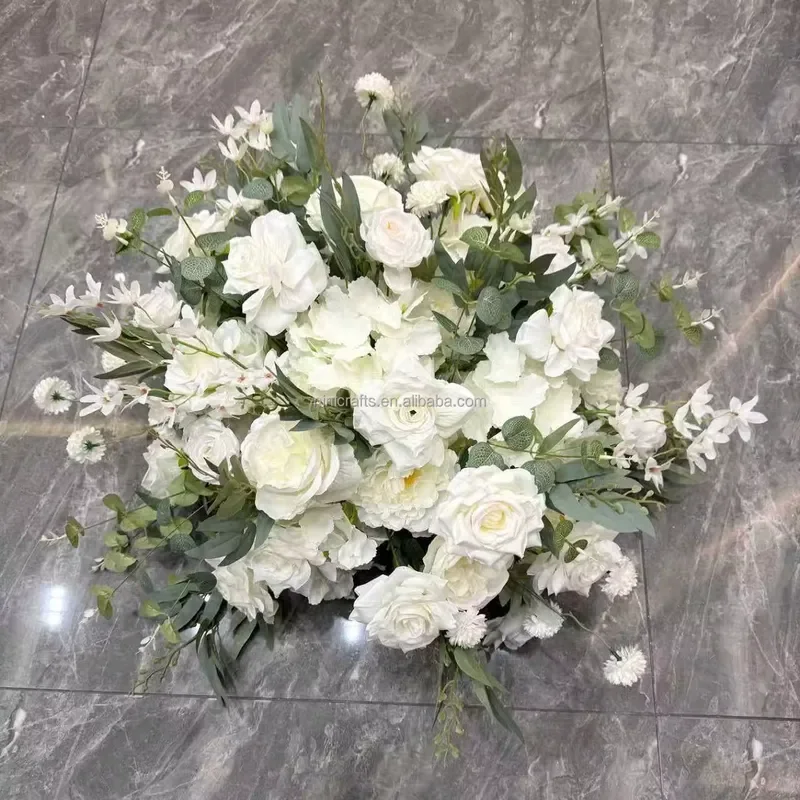 Hot Sale Modern White 3D Artificial Flower Ball for Wedding Party Event Table Decoration Environment-Friendly