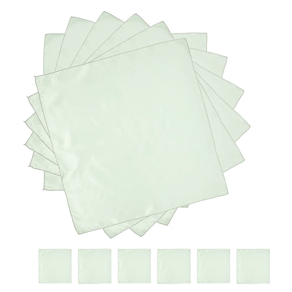 

12pcs Satin Napkins Soft Reusable Cloth Polyester Romantic Green Square Wedding Party Dinner Table Napkin