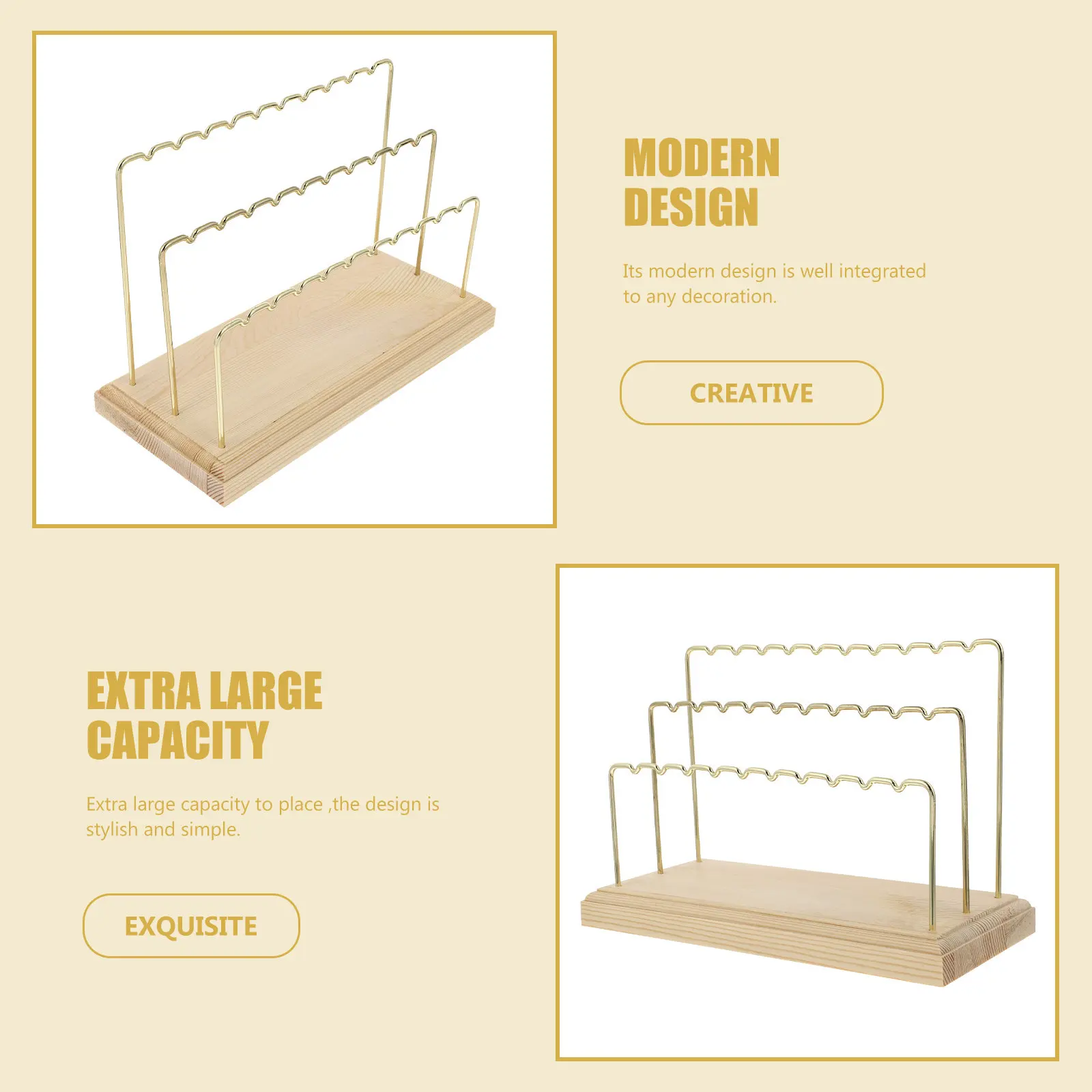 

Earring Display Stand Wooden Base Jewelry Organizer for Earrings Storage and Tabletop Decor Modern Minimalist Design