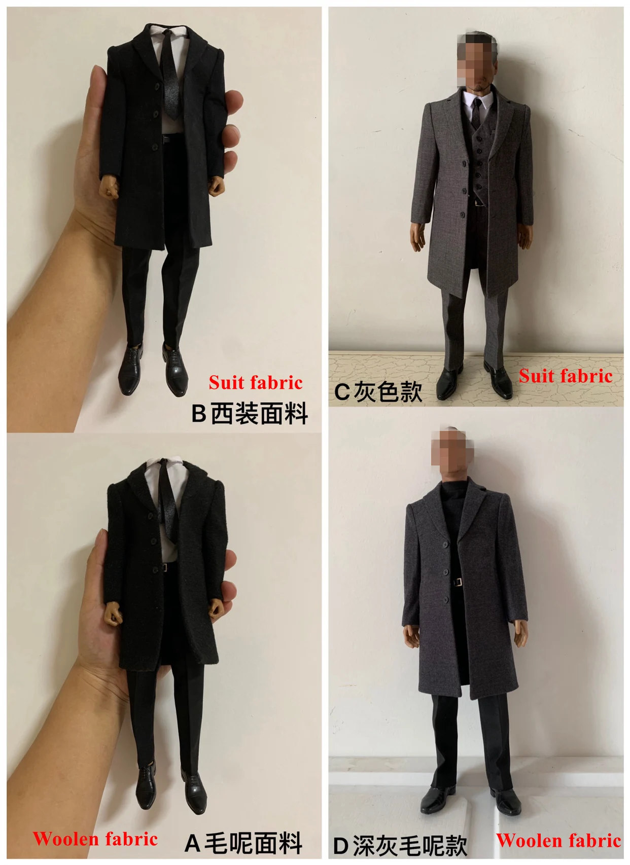 

1/6 Scale Action Figure Doll Clothes Accessories Agent Windbreaker Suit Outfit For 12" Collectible Male Figures Model Toy B651