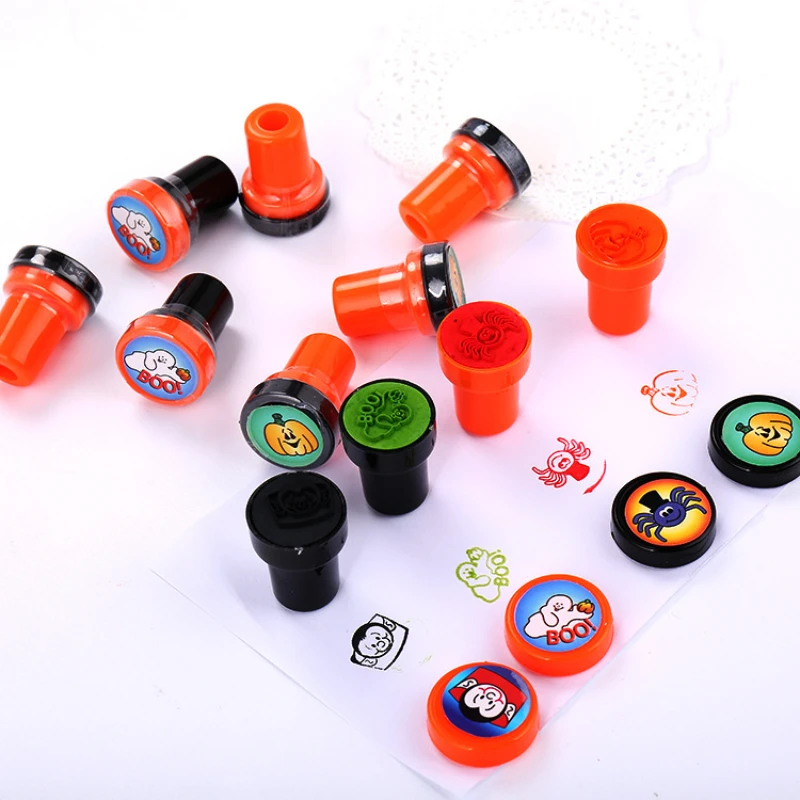 Halloween stamps for children, small reward stamps, kindergarten encouragement and praise, party toy, 6PCs