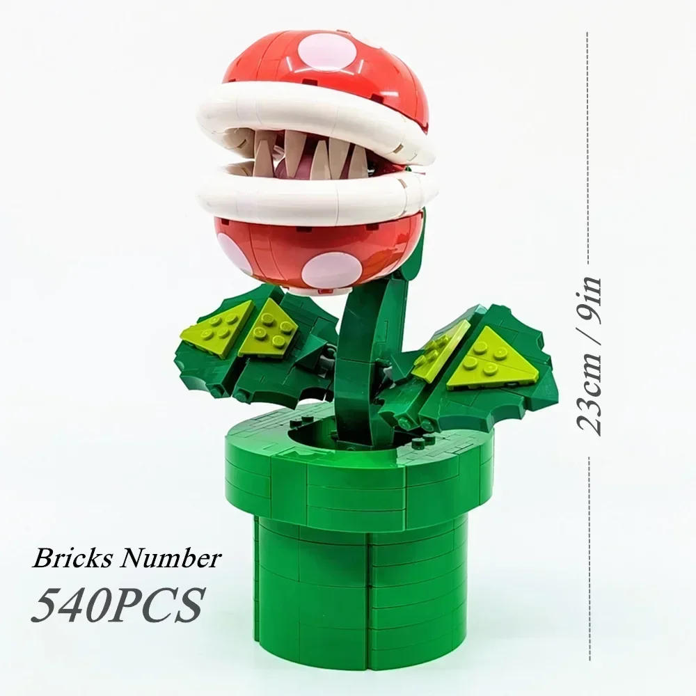 MOC-Tree Supers Chomper Flower Brothers Bouquet Perpetual Home Decoration Plant Potted Model Building Block Bricks Gift Kid Set