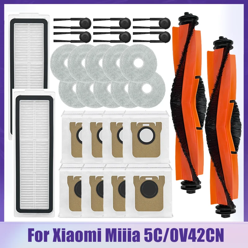 Запасные части, совместимые с аксессуарами для Xiaomi Mijia 5C/OV42CN, фильтр, боковая щетка, накладка для швабры, мешок для пыли, крышка основной щетки