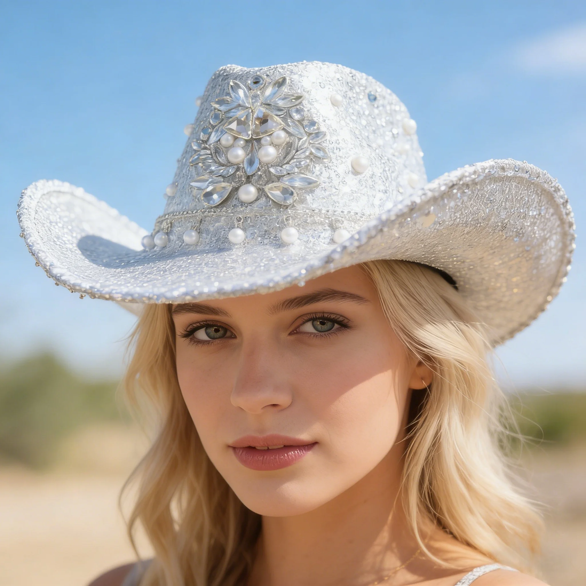 HongLuan Silberner Western-Cowboyhut mit Strasssteinen für Herren – Vintage-Cowboy-Accessoires und Country-Cowgirl-Hüte für Damen und Erwachsene
