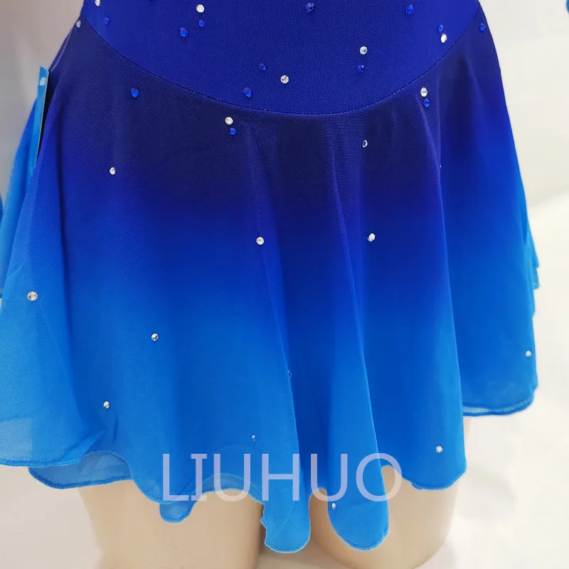 10代の女の子と女性のためのliuhuo-図のスケートドレス、競技、ステージショーのユニフォーム、冬