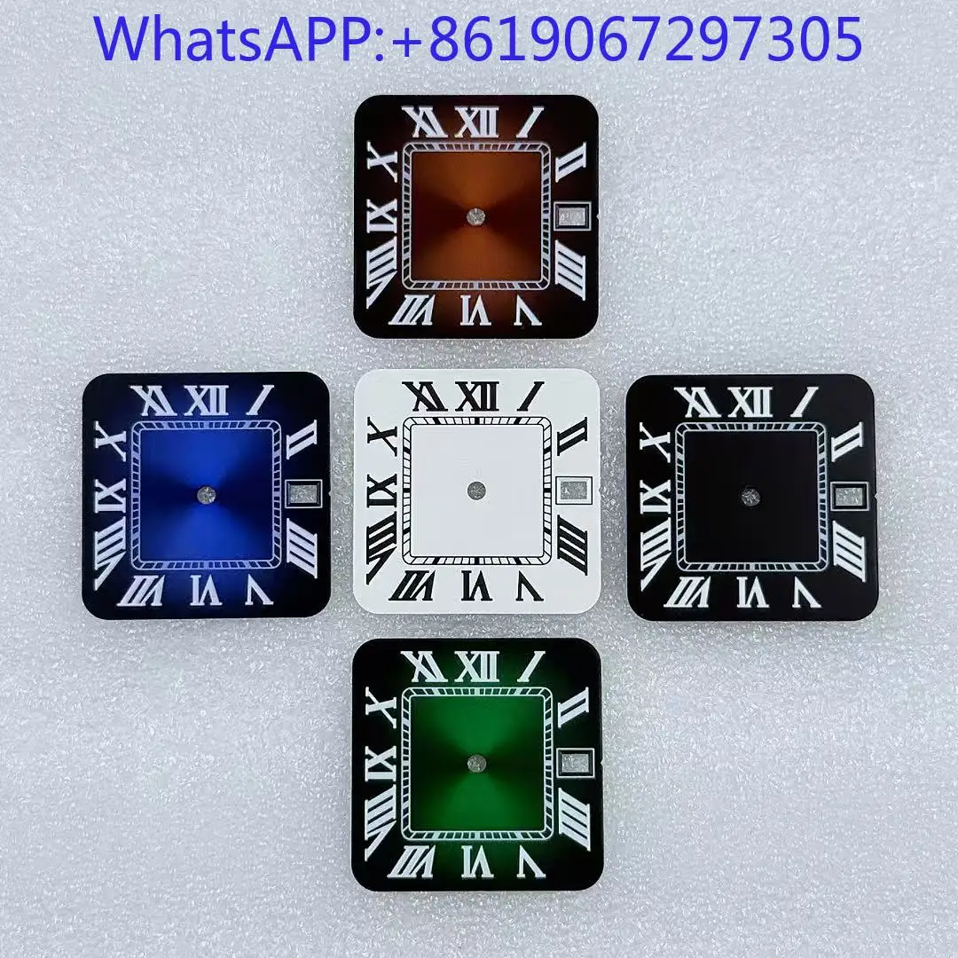 تم تعديل قرص التقويم الروماني المربع الجديد بقطر حرفي لساعة ميكانيكية مقاس 27 مم لتناسب حركة NH35