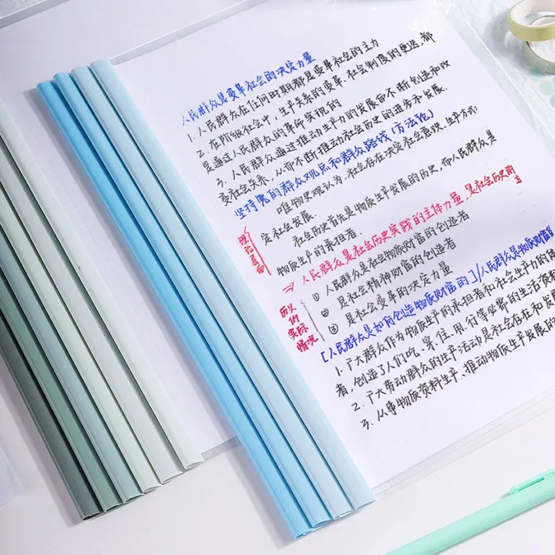 10pcs Transparent File Document Thicken Draw Rod A4 Folder Test Paper Storage Bag Clip Office Folder Organizer Office Supplies