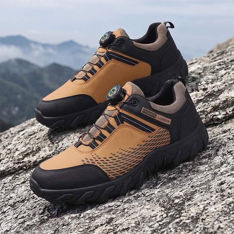 Herren-Freizeitschuhe mit Drehknopf, Mesh-Einsatz, rutschfeste, verschleißfeste dicke Sohle, Sneakers für den täglichen Stadtverkehr. – Detail 8