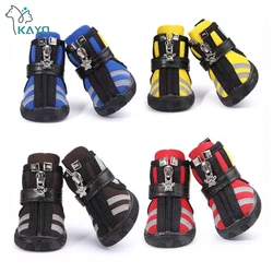 4pcs/set Waterproof Pet Dog Shoes Chihuahua Anti-slip Rain Boots Footwear For Small Cats Dogs Puppy Dog Pet Booties