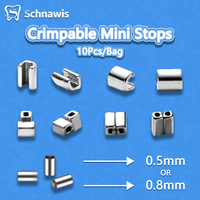 10Pcs/Bag Orthodontic Crimpable Mini Stops on Archwire Dental Crimpable Cross Tubes Brackets 0.5mm/0.8mm Minitubos ortodontia