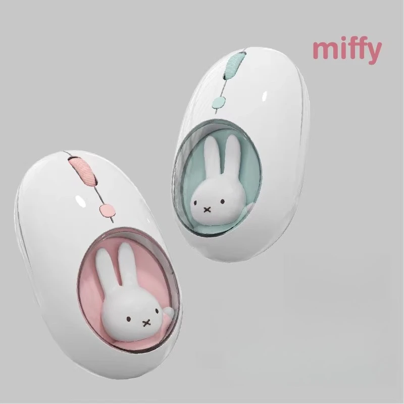 Miffy Kawaii Anime Cartoon Rabbit Wireless Bluetooth Mouse Girls Good Looks Portable Office Suitable for Ipad Notebook Macbook