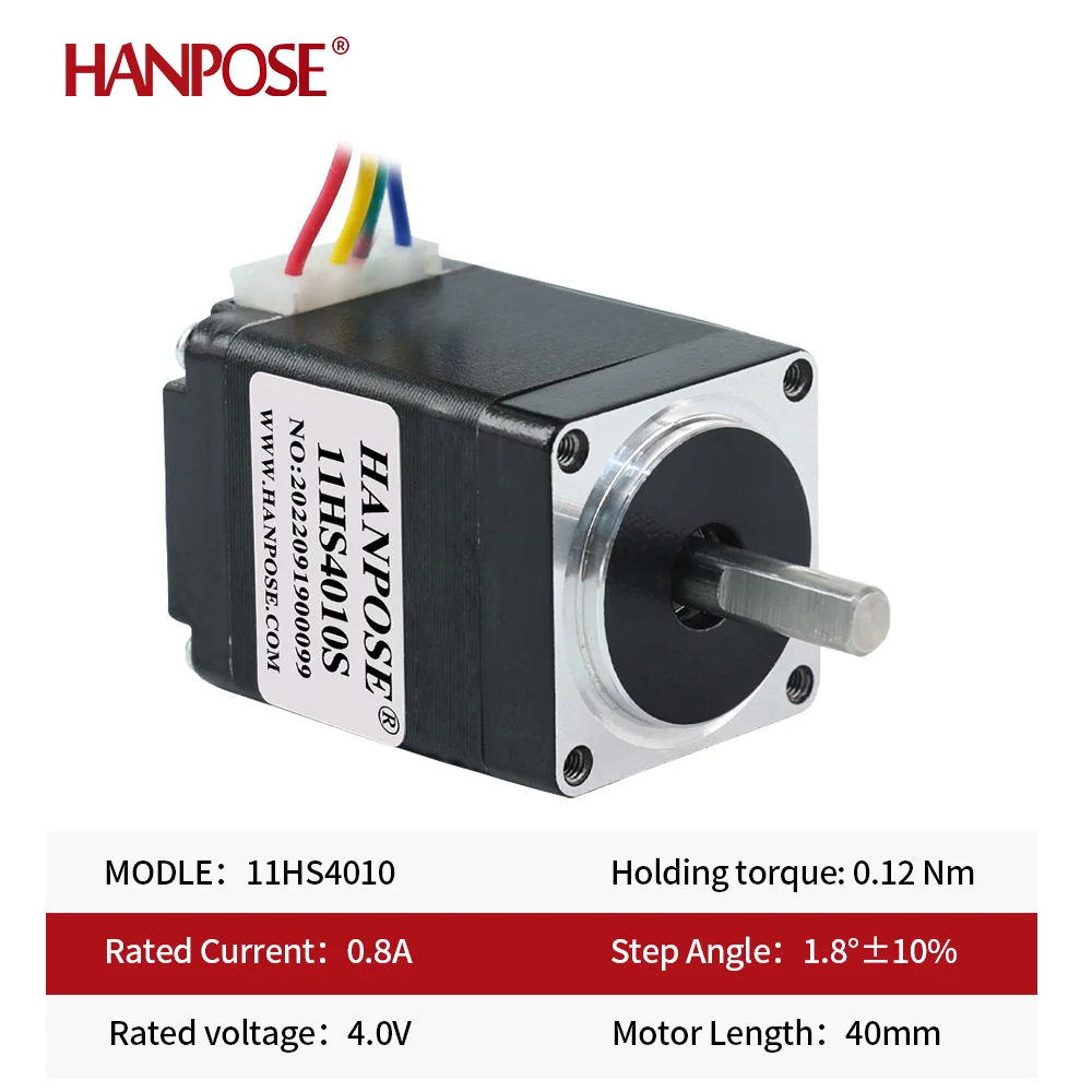 HANPOSE For mini cnc 3D printer stepper 11HS4010  40mm length NEMA11 Stepper Motor 1.0A 4-cable 0.12N.m 1.8 Degree 3D prin