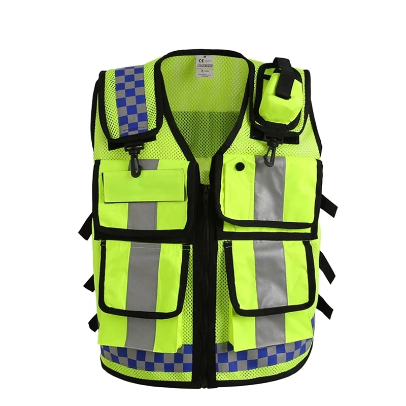 Work Clothing for Men Women Multi-Pocket Mesh Construction Traffic Working Vest Hi Vis Workwer