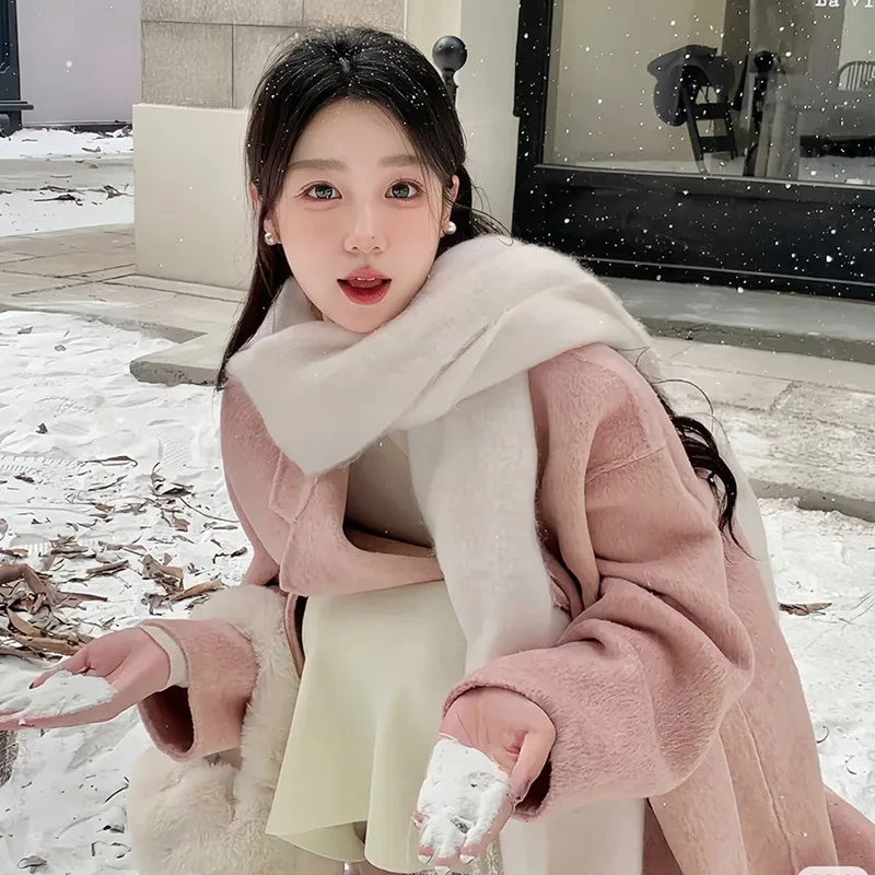 

Женский зимний шарф из мохера в цвете «синий келин», толстый, однотонный, высококачественный, теплый, универсальный, для защиты шеи, модный платок